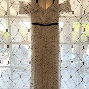 Lulu's Cream Off-Shoulder Maxi Dress for Wedding Guests